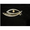 Image 2 : 2.5” rhinestone and pearl gold tone brooch – no markings. Some very small stones m