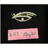 Image 3 : 2.5” rhinestone and pearl gold tone brooch – no markings. Some very small stones m