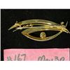 Image 4 : 2.5” rhinestone and pearl gold tone brooch – no markings. Some very small stones m