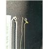 Image 2 : 2 – 18” silver chains, well-tarnished.  One needs repair and is marked.  Total wei