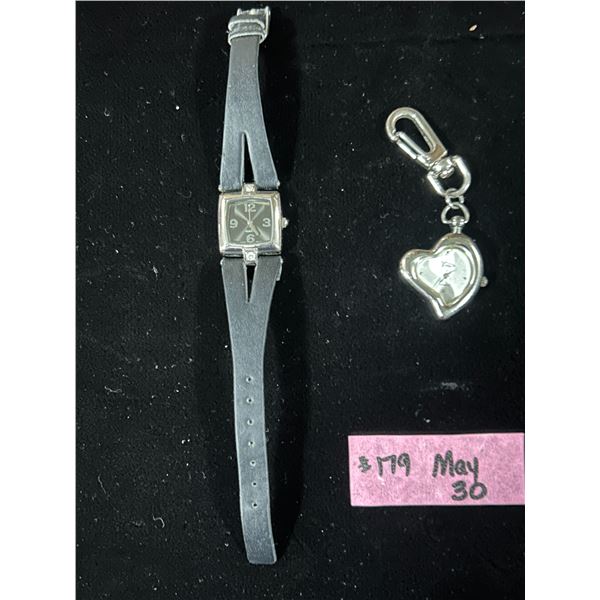 Ladies wrist watch and clip-on watch, both working