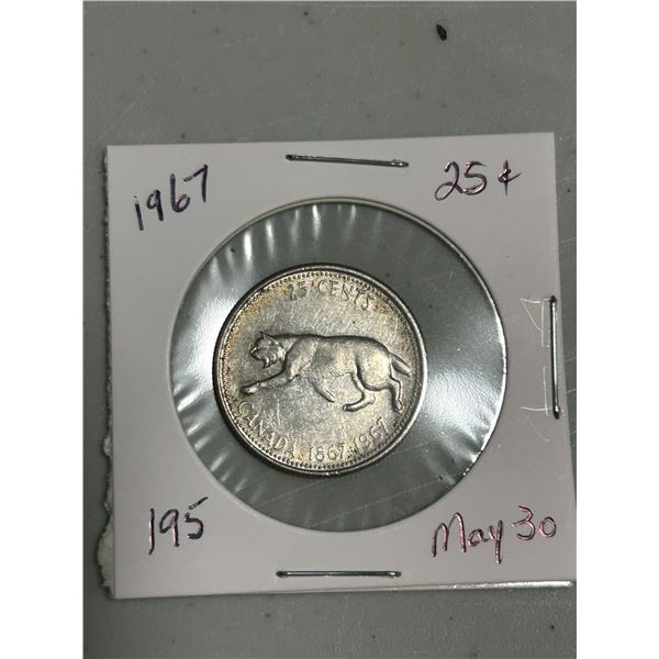 1967 Centennial quarter