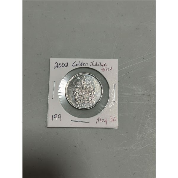 2002 Golden Jubilee 50 cent piece coin