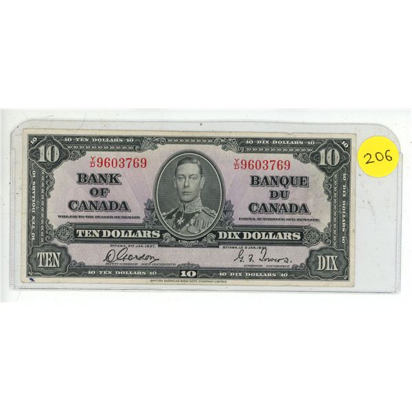 1937 Canada Ten Dollar.