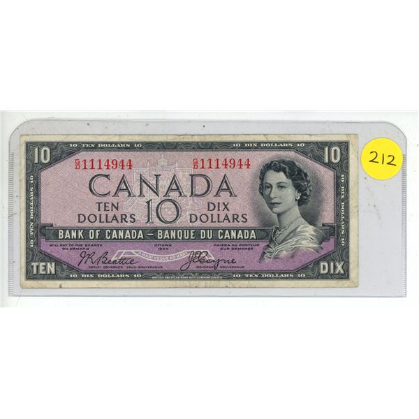 1954 Canada Ten Dollar. (Devil Face)