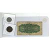 Image 2 : 1900 Dominion of Canada 25 Cents Shinplaster, 1900 Canada Large One Cent and 1950 Canada 5 Cents.