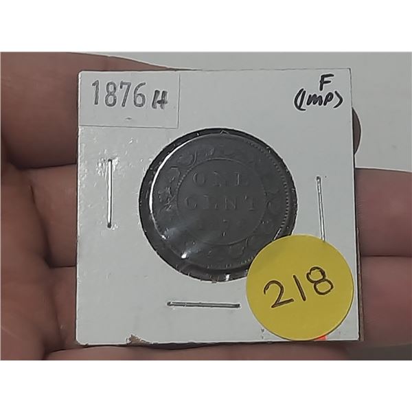 1876 H Canada Large One Cent.