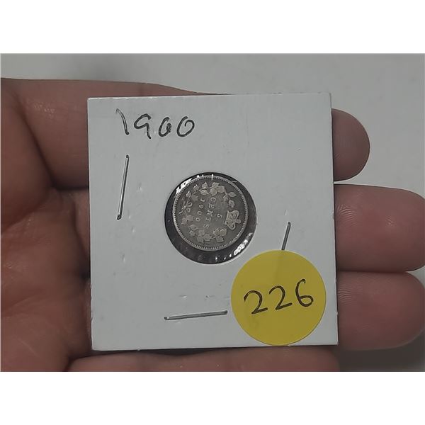 1900 Canada Silver 5 Cents.