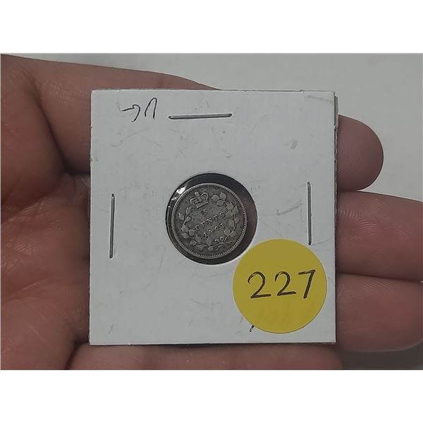 1901 Canada Silver 5 Cents.