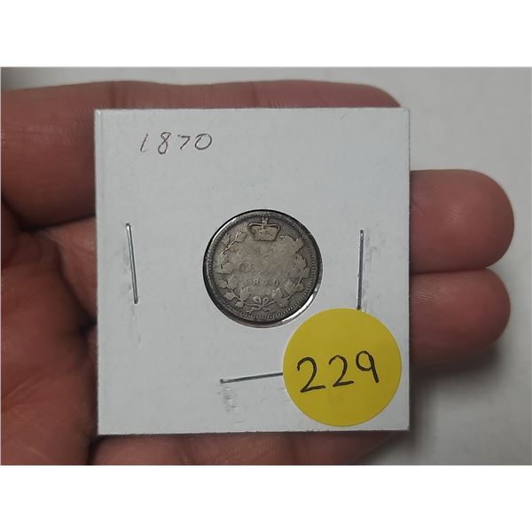 1870 Canada Silver 10 Cents.
