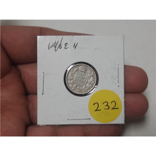 1902 H Canada Silver 10 Cents.