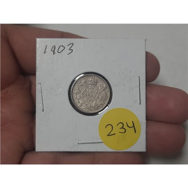 1903 Canada Silver 10 Cents.