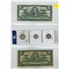 Image 1 : (2) 1937 Canada One Dollar, 1937 Canada Silver 25 Cents, 1937 Canada 10 Cents, 1937 DOT After 7 Cana