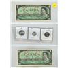 Image 1 : (2) 1967 Canada One Dollar (Uncirculated), 1967 Canada Silver 25 & 10 Cents, 1967 Canada 5 Cents.