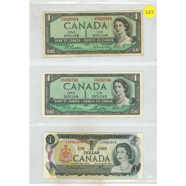 (2) 1954, 1973 Canada One Dollars.