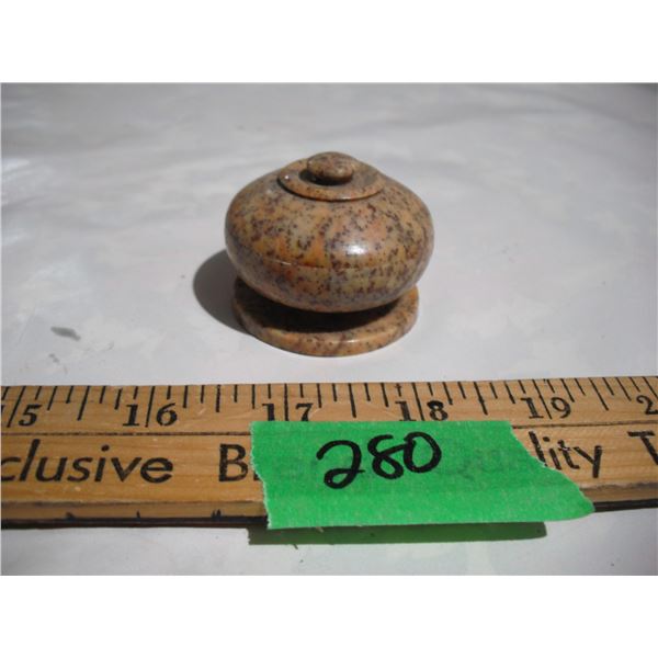 Hand Made Stone Trinket box (2" W)