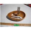 Image 1 : Wooden Nut Bowl Set (2) Nut Crackers, Picks Plus Bowl