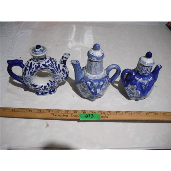 (3) Fancy Ceramic China Tea Pots