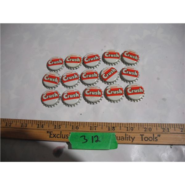 NOS Unused Cork Lined Orange Crush Bottle Caps