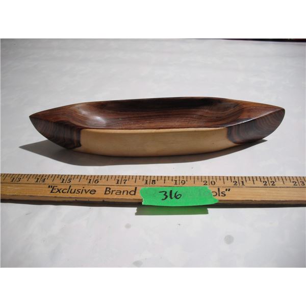 Unique Color Wood Snack Bowl/Pen Tray/Canoe (10")