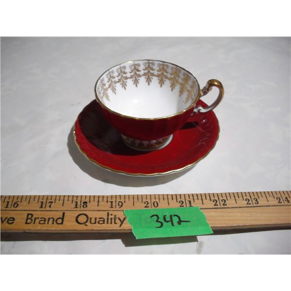 Aynsley Red and Gold Cup and Saucer