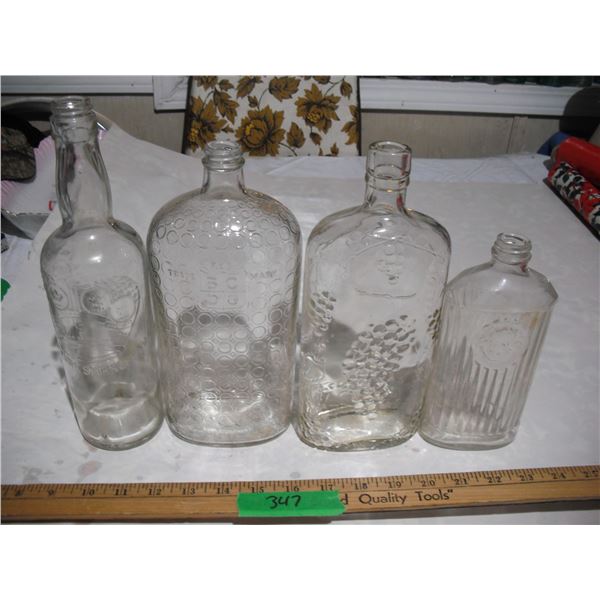 (4) Vintage Liquor Bottles Smirnoff and etc.
