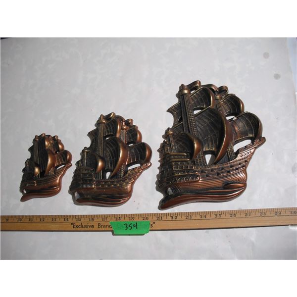 1964 Miller Studios Ship Wall hangings (3)
