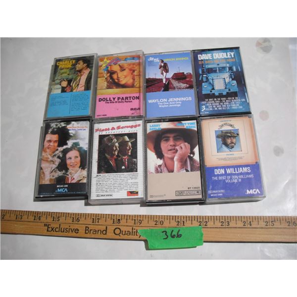(8) Vintage Country Cassette Tapes (Works)