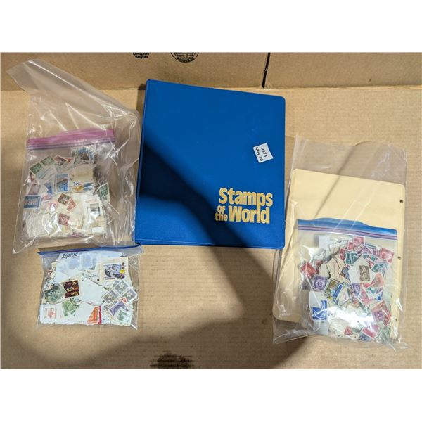 Lot of Various Vintage Stamps And Stamp binder For Collecting