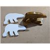 Image 1 : Lot of (3) Wood Décor Polar bears