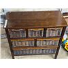Image 1 : Wicker and wood dresser- 33" by 15" by 33"H