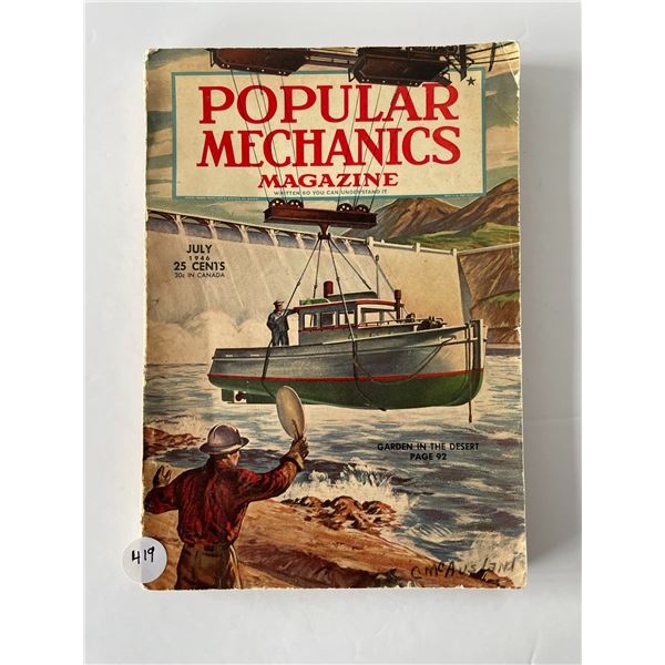 Popular Mechanics magazine July 1946 with vintage newspaper clippings