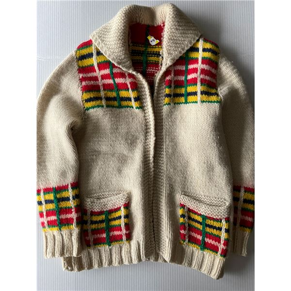 Vintage hand knit shawl sweater with no holes size medium