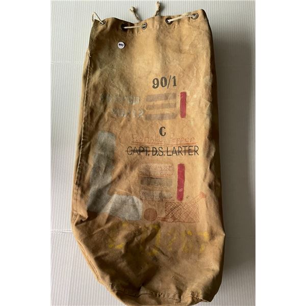 WWII Canvas Canadian Duffle Bag with soldiers artwork and names