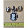 Image 1 : Cameo Brooch & Clip on Earrings