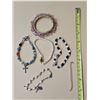 Image 1 : (5) Bracelets Inc. Religious Themed w/ Baroque Style Glass Pearls