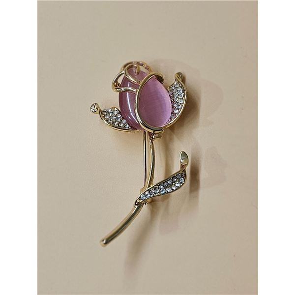 3” Pink Stone Brooch