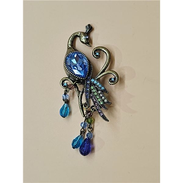 3” Peacock Brooch