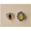 Image 1 : (2) Rings.  Yellow Stone (Size 6).  Brown Stone (Size 7)