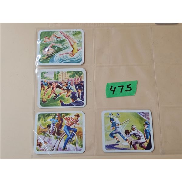 (4) 1940’s Cracker Jack “Yesterday-and-Today” Sports Cards