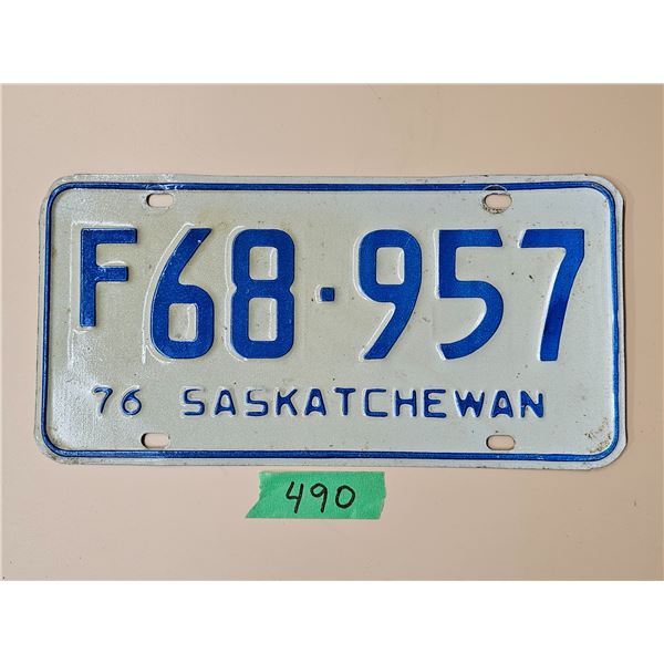 1976 Sask License Plate