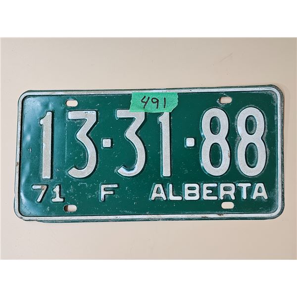 1971 Alberta License Plate
