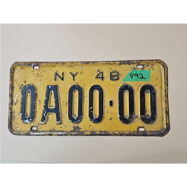 1948 New York License Plate