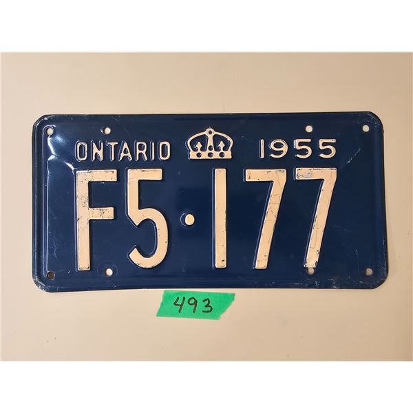 1955 Ontario License Plate