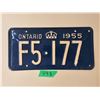 Image 1 : 1955 Ontario License Plate