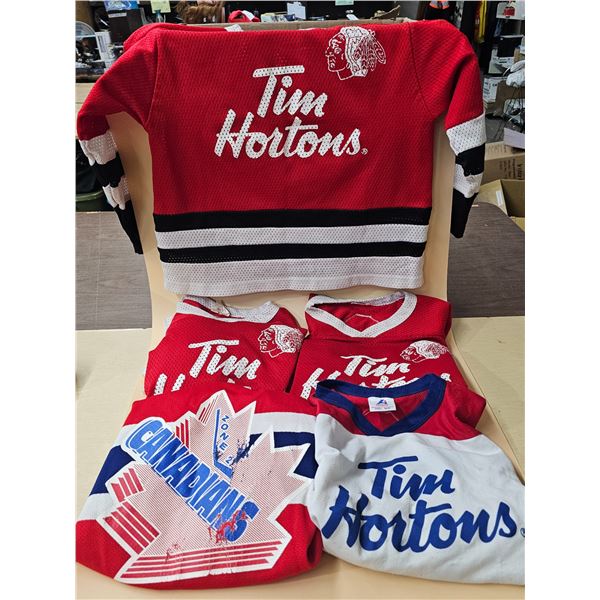 (5) Kids Tim Hortons Hockey Sweaters – Various Sizes, Game Used