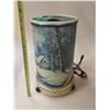 Image 1 : 1937 Snow Scene Econolite Corp Motion Lamp.  Light/Bulb Works, Shade has Damage