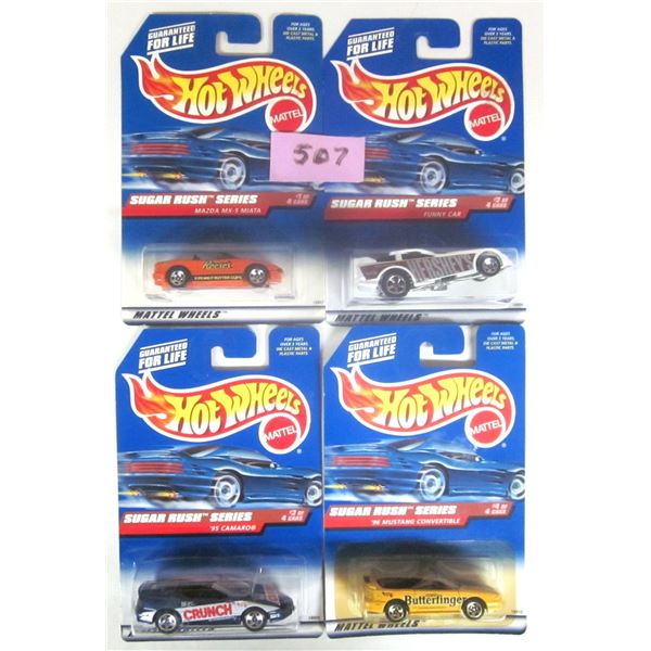 (4) NEW Sealed 1998 HOT WHEELS 1:64 Scale.  COMPLETE SET – Sugar Rush Series.