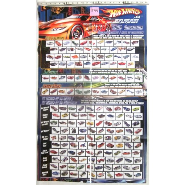 2009 HOT WHEELS Checklist Door Poster 24x38” 1:64 Collectable Cars