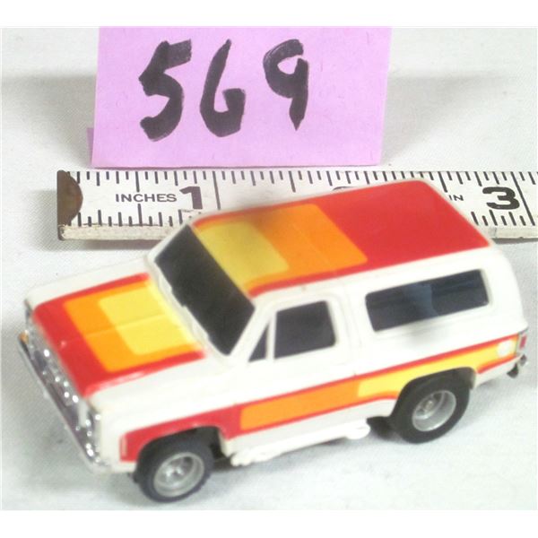 Vintage 1984 Aurora AFX HO Scale MagnaTraction CHEVY BLAZER “Flame Thrower”